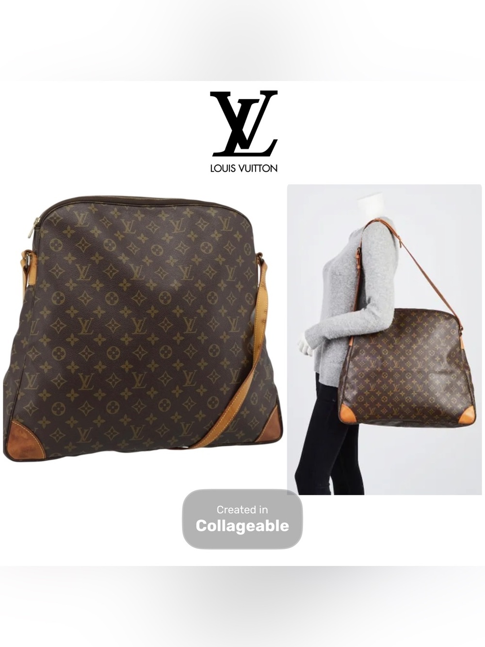 👜 LOUIS VUITTON Sac Ballad Monogram LV Oversized Zip Tote Shoulder Bag Authentic